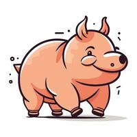 mignonne porc dessin animé vecteur illustration. mignonne peu porc personnage.