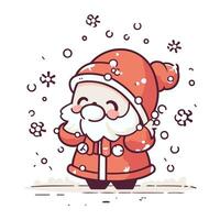 mignonne Père Noël claus. Noël et Nouveau année vecteur illustration.