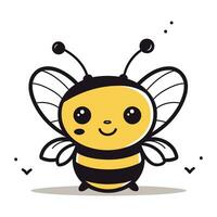 mignonne abeille dessin animé mascotte personnage. vecteur illustration.