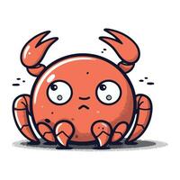 Crabe dessin animé personnage. vecteur illustration de une mignonne Crabe personnage.