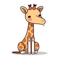 mignonne girafe dessin animé personnage. vecteur illustration. eps dix