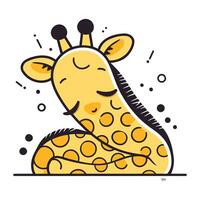 girafe. mignonne dessin animé animal. plat vecteur illustration.