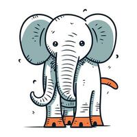 mignonne dessin animé l'éléphant. vecteur illustration de une mignonne peu l'éléphant.