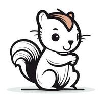 mignonne écureuil dessin animé icône isolé sur blanc Contexte. vecteur illustration.