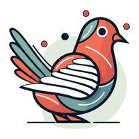 vecteur illustration de rouge oiseau sur blanc Contexte. plat ligne art conception.