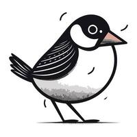 mignonne peu oiseau sur blanc Contexte. vecteur illustration. eps10