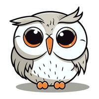 mignonne hibou personnage sur une blanc Contexte. dessin animé vecteur illustration.