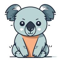 mignonne dessin animé koala. vecteur illustration de une koala.