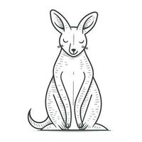 kangourou esquisser. main tiré kangourou vecteur illustration.