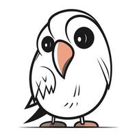 illustration de une mignonne dessin animé hibou sur une blanc Contexte vecteur