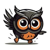 hibou dessin animé mascotte personnage mascotte vecteur illustration