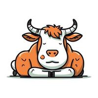 mignonne dessin animé vache. vecteur illustration de une vache. ferme animal.