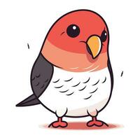 vecteur illustration de mignonne dessin animé rouge oiseau. isolé sur blanc Contexte.
