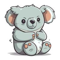 mignonne koala sur blanc Contexte. vecteur illustration pour votre conception