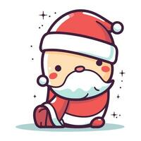 mignonne Père Noël claus personnage. vecteur illustration dans plat style