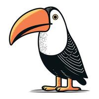 toucan isolé sur blanc Contexte. vecteur illustration dans dessin animé style.