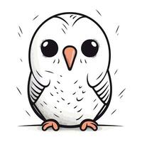 vecteur illustration de une mignonne hibou sur une blanc Contexte. mignonne dessin animé hibou.