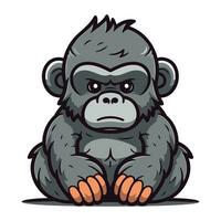 gorille singe dessin animé mascotte personnage vecteur icône illustration