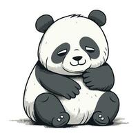 Panda ours dessin animé. vecteur illustration de mignonne Panda ours.