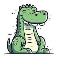 dessin animé crocodile. vecteur illustration de une mignonne crocodile.