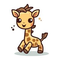 mignonne girafe dessin animé mascotte personnage vecteur illustration.