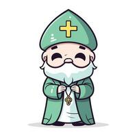 Saint patrick dessin animé mascotte personnage vecteur illustration