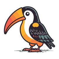toucan oiseau. dessin animé vecteur illustration isolé sur blanc Contexte.