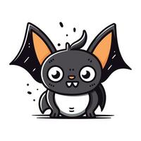 mignonne dessin animé chauve souris. vecteur illustration dans griffonnage style.