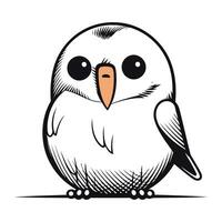 illustration de une mignonne dessin animé hibou isolé sur une blanc Contexte. vecteur