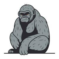 gorille. vecteur illustration de une gorille sur une blanc Contexte.