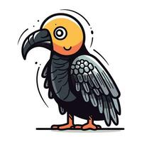mignonne dessin animé perroquet. vecteur illustration de une perroquet.