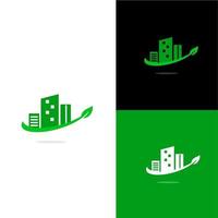 concept de conception de logo de ville verte, modèle d'icône de conception de logo de ville écologique vecteur