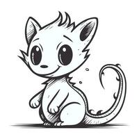 mignonne dessin animé chat. vecteur illustration. isolé sur blanc Contexte.