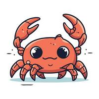 mignonne Crabe dessin animé personnage. vecteur illustration de une mignonne crabe.