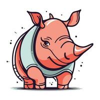 dessin animé rhinocéros. vecteur illustration de une rhinocéros.