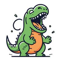 mignonne dessin animé crocodile personnage avec ouvert bouche. vecteur illustration.