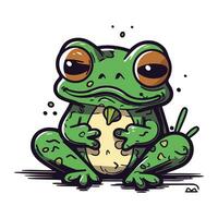 grenouille dessin animé mascotte. vecteur illustration isolé sur une blanc Contexte.