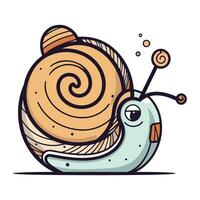 mignonne dessin animé escargot. vecteur illustration. isolé sur blanc Contexte.