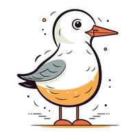 dessin animé mouette. vecteur illustration de une mouette.