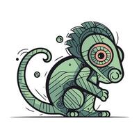 vecteur illustration de un iguane dans le style de une griffonnage.