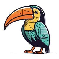 toucan oiseau dessin animé vecteur illustration isolé sur une blanc Contexte.