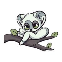 mignonne koala en train de dormir sur une arbre branche. vecteur illustration.