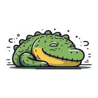 crocodile vecteur illustration. mignonne dessin animé crocodile.