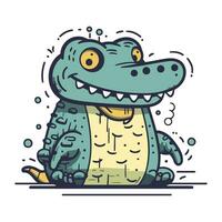 dessin animé crocodile. vecteur illustration de une marrant crocodile.