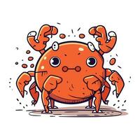 mignonne dessin animé Crabe personnage. vecteur illustration de une marrant crabe.