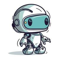 dessin animé robot isolé sur blanc Contexte. mignonne vecteur illustration.