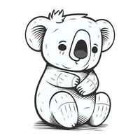 mignonne koala isolé sur une blanc Contexte. vecteur illustration.