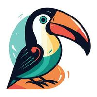 toucan oiseau. coloré vecteur illustration dans dessin animé style.