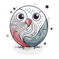 mignonne dessin animé hibou. vecteur illustration isolé sur une blanc Contexte.