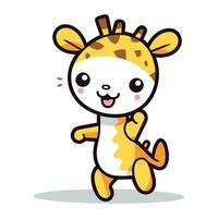 mignonne girafe dessin animé mascotte personnage vecteur illustration.